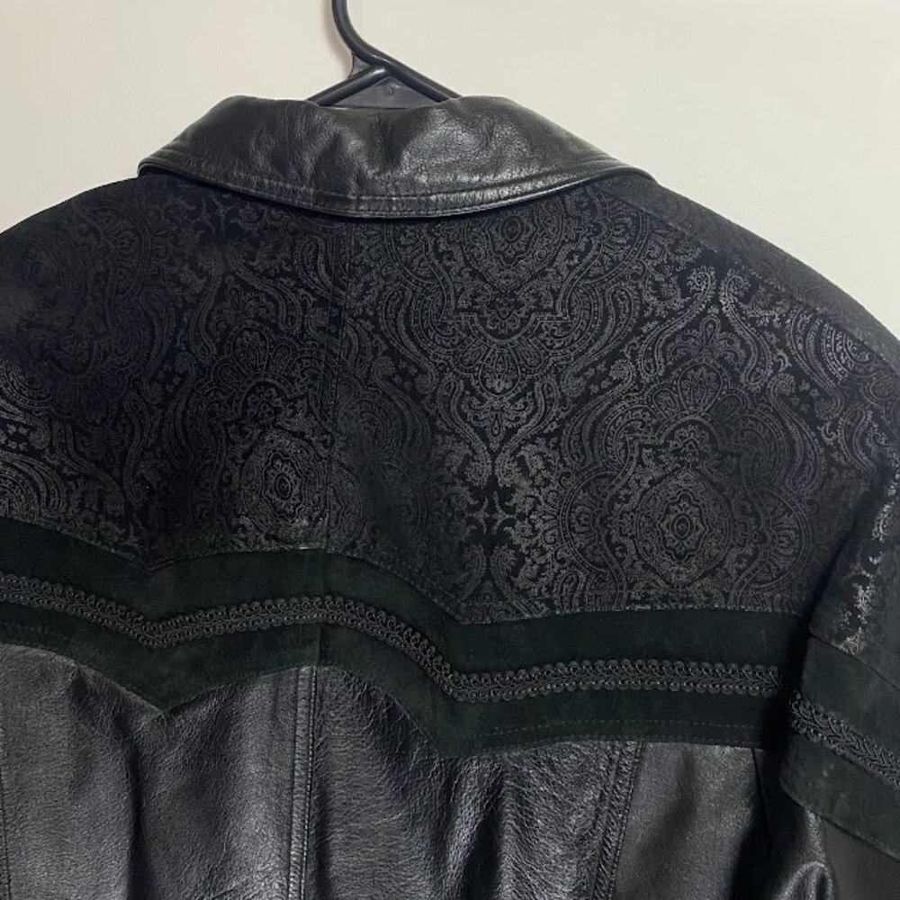 Vintage Jacqueline Ferrar Paisley Print Leather jacket - Picture 7 of 7